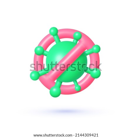 Covid 3d for wallpaper design. Human health background. Stop pandemic coronavirus. White background. 3d render vector