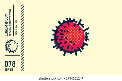 Covid bacteria cell icon, 2019-nCoV, Covid-19 Novel Coronavirus