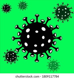 covid bacterial corona  virus vector illustration