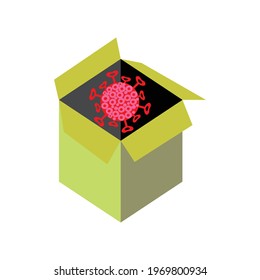 Covid Box icon Logo Design Element