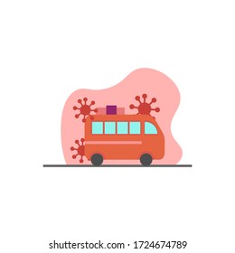 Plantilla de diseño de ilustración de coche de Covid