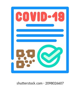 covid certificate compliance color icon vector. covid certificate compliance sign. isolated symbol illustration