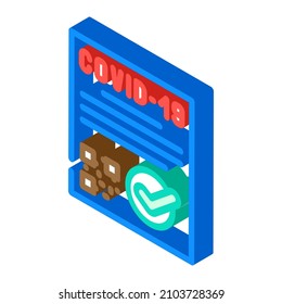 covid certificate compliance isometric icon vector. covid certificate compliance sign. isolated symbol illustration