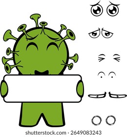 coleção de pacotes de expressões de desenhos animados de personagens covid em arte vetorial