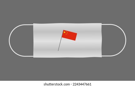 Covid in China. Maskenmodus. Vektorgrafik