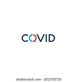 Covid and Circle Arrows logo or wordmark design