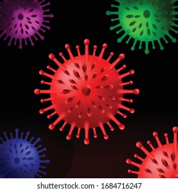 Covid Corona Virus in Real 3D Illustration concep Global pandemic health warning concept