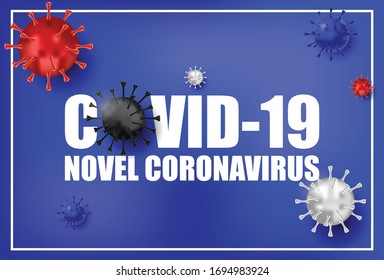 COVID Coronavirus background concept. Coronavirus in Real 3D logo Illustration. concept SARS pandemic red symbol. Isolated graphic design template