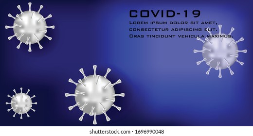 COVID Coronavirus Hintergrundkonzept. Coronavirus in Real 3D Illustration. Konzept SARS Pandemie rotes Symbol. Einzelne Grafikdesign-Vorlage