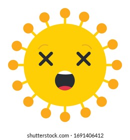 COVID EMOJI ILLUSTRATION. Dizzy Face Coronavirus Emoji vector illustration.