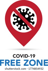 Covid free zone sign symbol.Vector eps10