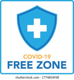 Covid free zone sign symbol.Vector eps10