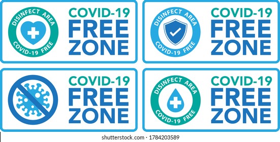 Covid free zone sign.Vector eps10