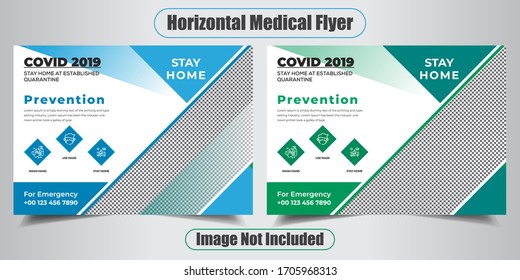 Covid health horizontal flyer for coronavirus Health Flyer Design Horizontal flyer design Business Flyer Design with nice background
