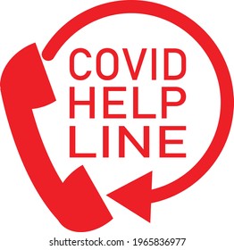 Covid Help Line Icon On White Background. Coronavirus Helpline Sign. Covid-19 Prevention. Symbol For Assistance Telephone Number. 