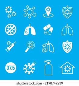 covid icon bundle set vector image for sci or medical concept