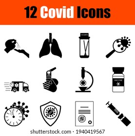 Covid Icon Set. Cute and Smooth Glyph Design. Fully editable vector illustration. Text expanded.