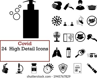 Covid Icon Set. Cute and Smooth Glyph Design. Fully editable vector illustration. Text expanded.