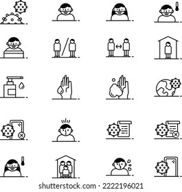 Covid icons ,illustration,vector,icons,covid 19 icons