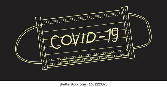 covid mask in vector eps10