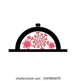 Covid Meal Icon Logo Design Element