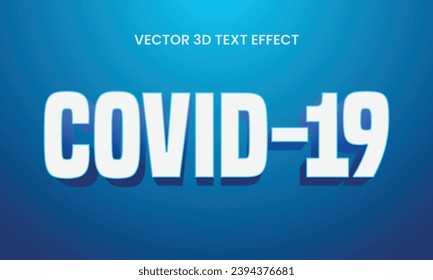Covid Médico 3D estilo de plantilla de efecto de texto premium vector Eps10