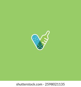 Covid medicine icon logo flat vector design