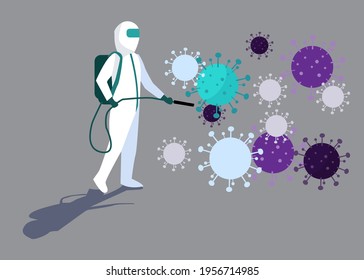 Covid Officer. Spraying disinfectant in all parts of the room. Maintain cleanliness. Health protocol
