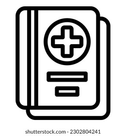 Covid pass icon outline vector. Passport health. Digital travel