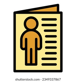 Covid passport icon outline vector. Health certificate. Mobile control color flat