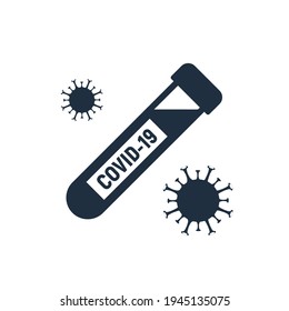 Covid pcr test vector icon. Corona virus covid19 tube test medical laboratory
