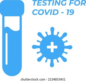 Covid pcr Test Vektorsymbol. Corona-Virus covid19 Röhrentest
