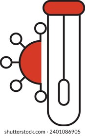 Covid pcr test vector line icon. Coronavirus coronavirus tube testing medical laboratory