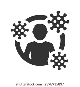 Covid Person Icon, Vector Graphics