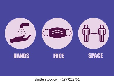 Covid preventive measures vector icons illustration sign 