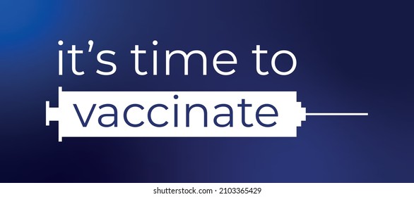 covid protection time to vaccinate syringe on gradient background