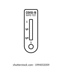 Covid Rapid Test Antibody Kit. PCR Corona Virus Rapid Test Vector Icon