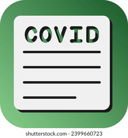 Covid Report Vector Glyph Gradient Background Icon For Personal And Commercial Use.
