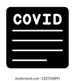 Covid Report Vector Glyph Icon For Personal And Commercial Use.

