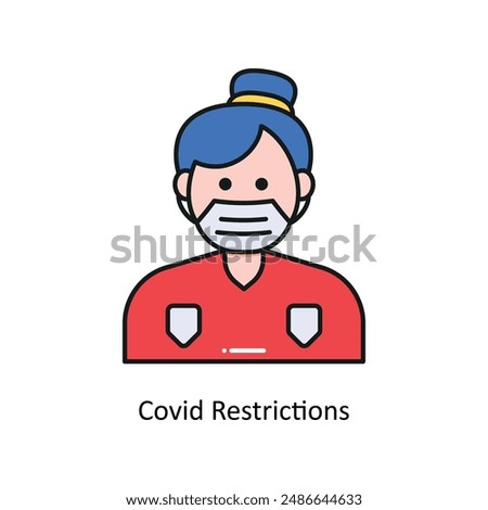 Covid Restrictions vector Filled outline Design illustration. Symbol on White background EPS 10 File 