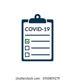 Covid Test Corona Icon. Positive Negative Coronavirus Report, Covid-19 Vector Result Checklist