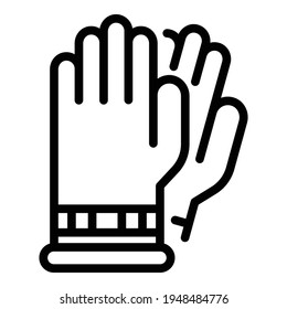 Icono de los guantes de prueba. Esquema Covidar gantes de prueba icono vectorial para el diseño web aislado en fondo blanco