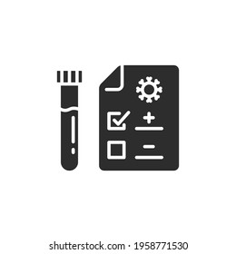 Covid test glyph icon. Simple solid style. Positive corona virus result, negative, rapid, plasma, research, medical concept. Vector illustration isolated on white background. EPS 10.