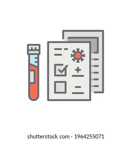 Covid test icon. Simple filled outline style. Positive corona virus result, negative, rapid, plasma, research, medical concept. Vector illustration isolated on white background. EPS 10.