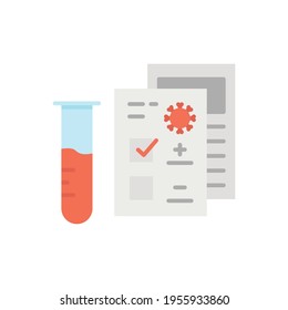 Covid test icon. Simple flat style. Positive corona virus result, negative, rapid, plasma, research, medical concept. Vector illustration isolated on white background. EPS 10.