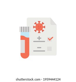 Covid test icon. Simple flat style. Positive corona virus result, negative, rapid, plasma, research, medical concept. Vector illustration isolated on white background. EPS 10.