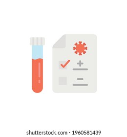 Covid test icon. Simple flat style. Positive corona virus result, negative, rapid, plasma, research, medical concept. Vector illustration isolated on white background. EPS 10.