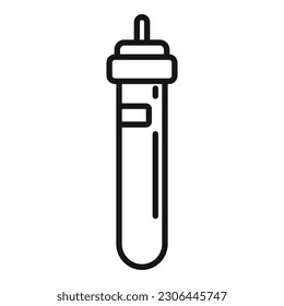 Covid Test Labor Symbol Umriss Vektorgrafik. Corona-Virus. Medizinische Krankenschwester