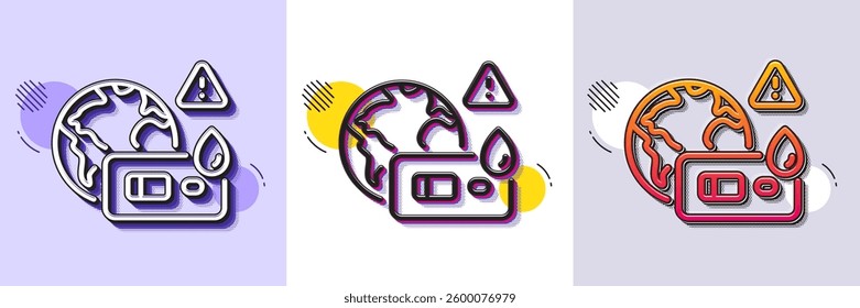 Covid test line icon. Halftone dotted pattern. Gradient icon with grain shadow. Coronavirus testing sign. Blood test symbol. Line covid test icon. Various designs. Vector