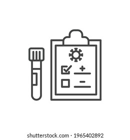 Covid test line icon. Simple outline style. Positive corona virus result, negative, rapid, plasma, research, medical concept. Vector illustration isolated on white background. EPS 10.